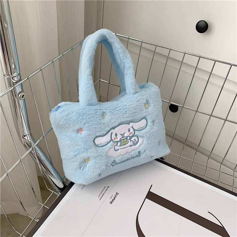 Sac en peluche en gros kawaii kuromi ma mélodie anime sacs à main cannamoroll de conception de marque de luxe hivernale sacs