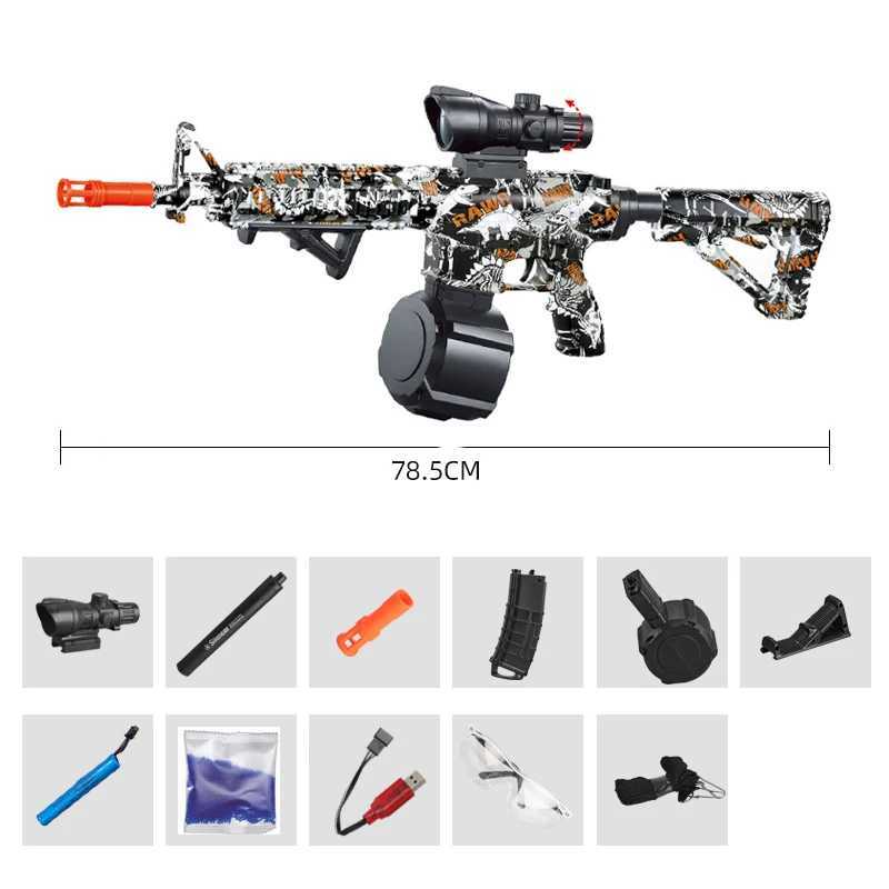 Gun Toys Toy Gun 7.4V High-Speed Burst M416 Gel Ball met oranje plug en dubbel voor interactieve ouder-kind-games buiten.240416