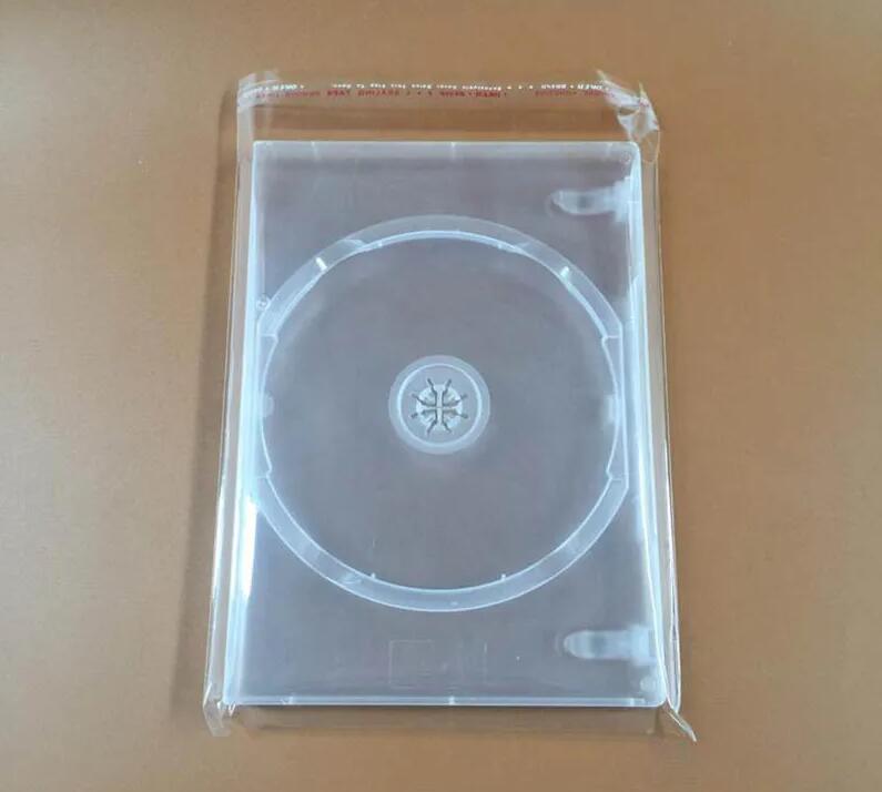 2000st CD DVD Record Plastic Pavs Disc Case Holder Storage Plast Wrap Clear Self Adhesive Cellophane Packaging Bag