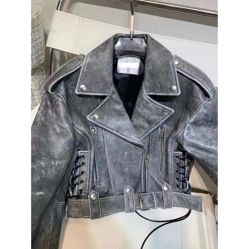 Chaopai 2023 outono/inverno novo produto lavando motocicleta lapeel pu de casaco casual moda legal e bonito jaqueta de couro