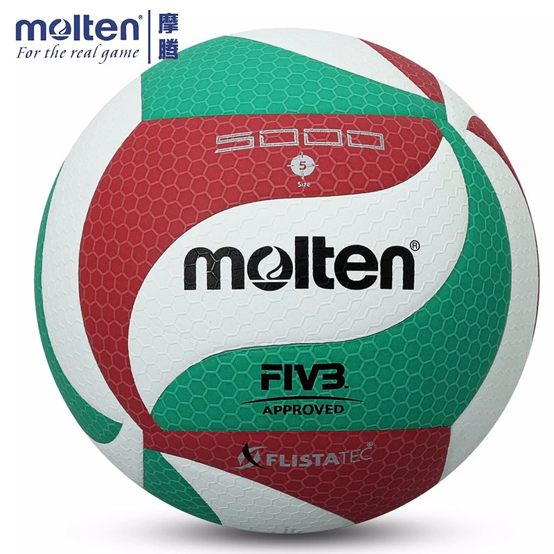 Volleyball Original Molten V5M5000 Volleyball Ball Fonction Officiel Taille 5 Volley Ball avec aiguille pour le match de match professionnel