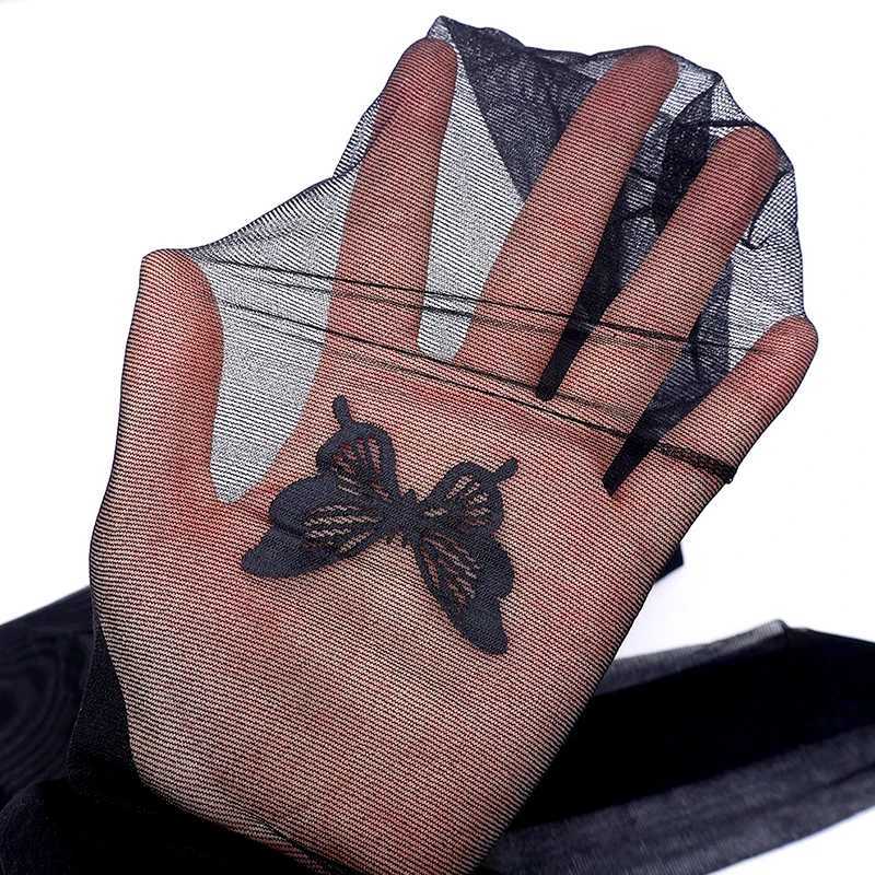 Seksowne skarpetki Kobiety Butterfly Ultra-cienki pończocha Fałszywe tatuaż seksowne przezroczyste rajstopy vintage Litie Summer New 240416