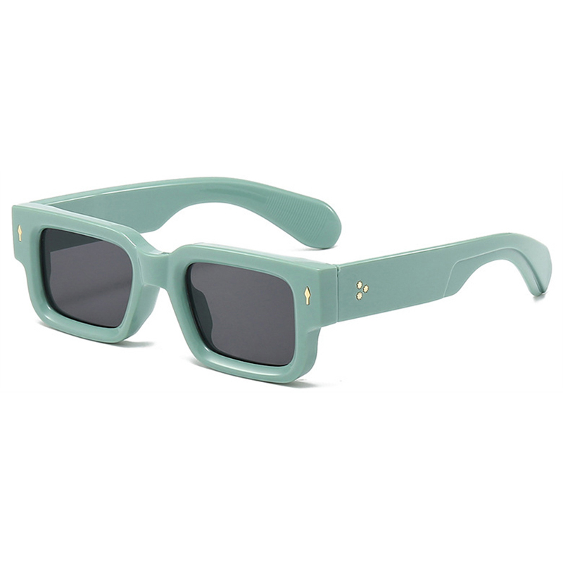 Lunettes de soleil carré noir hommes verres de soleil cool Designer Aviator Small épais cadre rectangle