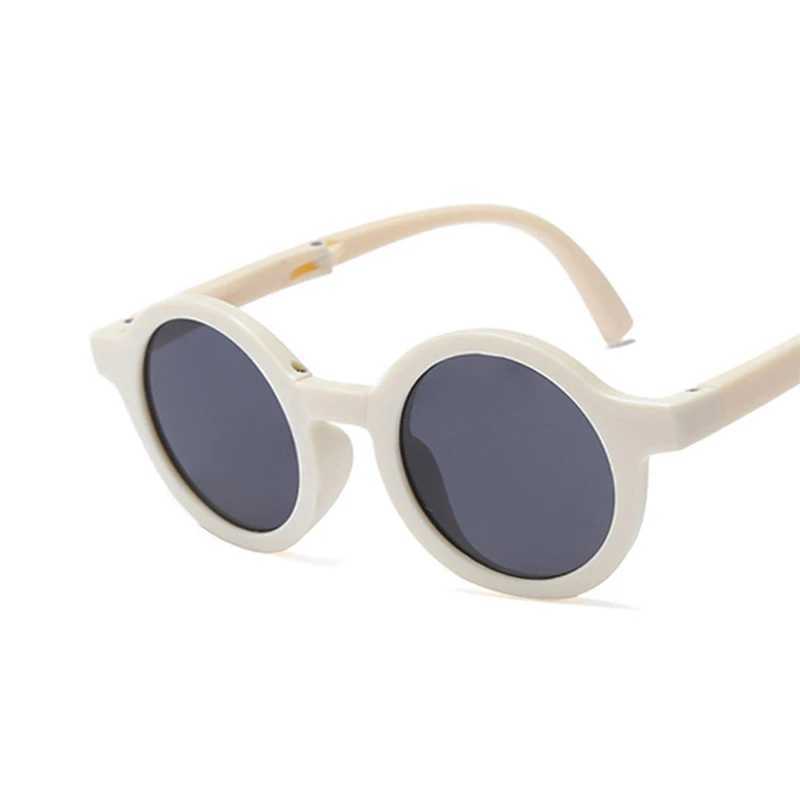 Sunglasses Foldable Kids Sunglasses Girls Boy Children Sun Glasses Round Street Beat Eyeglasses Cute Baby Shades Eyewears 240416