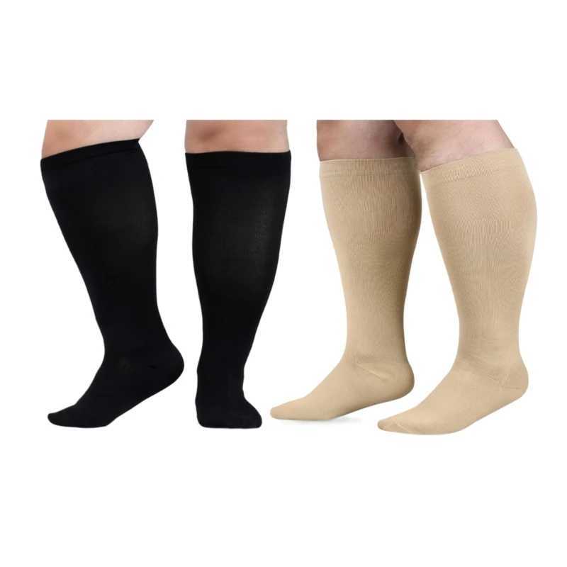Chaussettes sexy e chaussettes de compression de grande taille pour les femmes et les hommes de galet de moquettes larges de genou 240416
