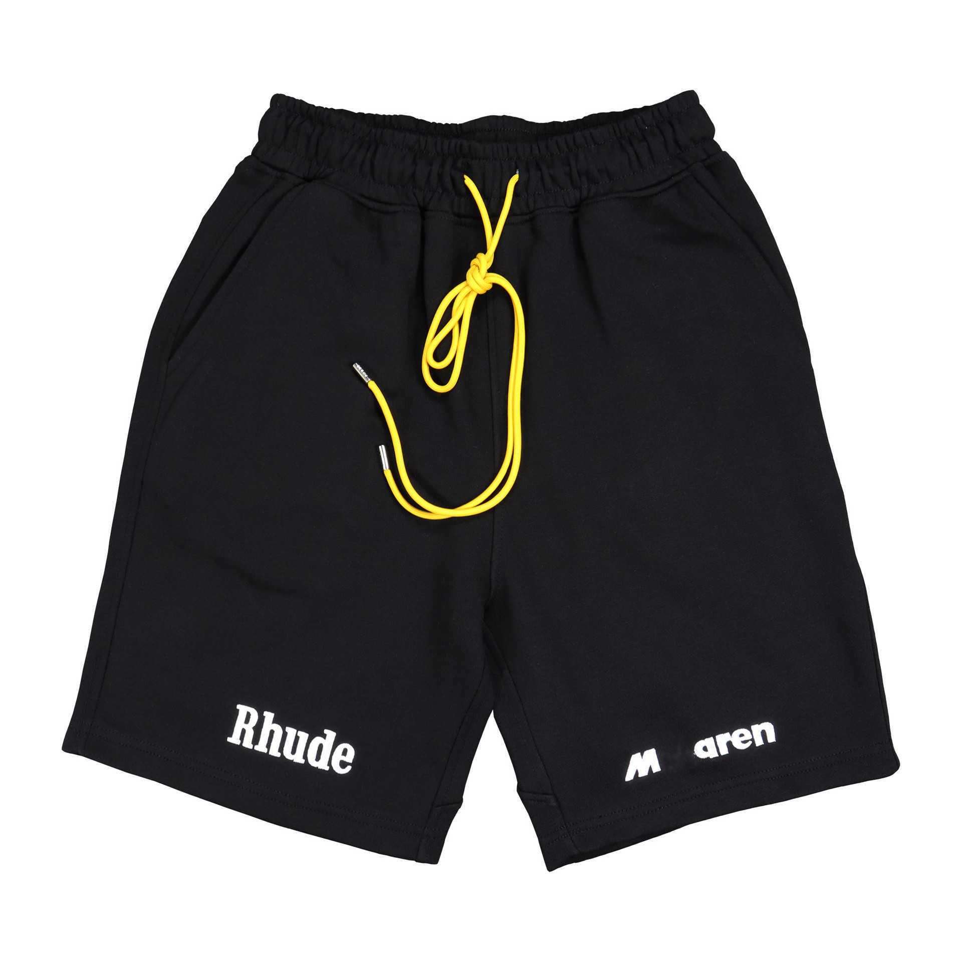 High version American fashion RHUDE co branded embroidered casual pants High street loose drawstring shorts