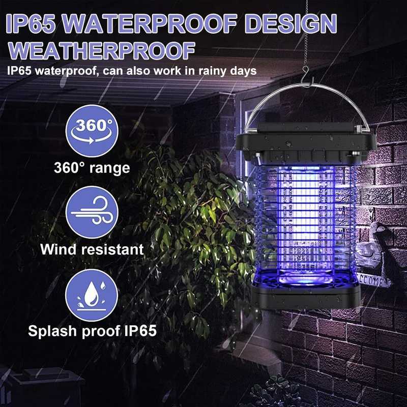 Mosquito Killer Lamps Solar mosquito killer outdoor electric fly catcher waterproof household garden night light YQ240417