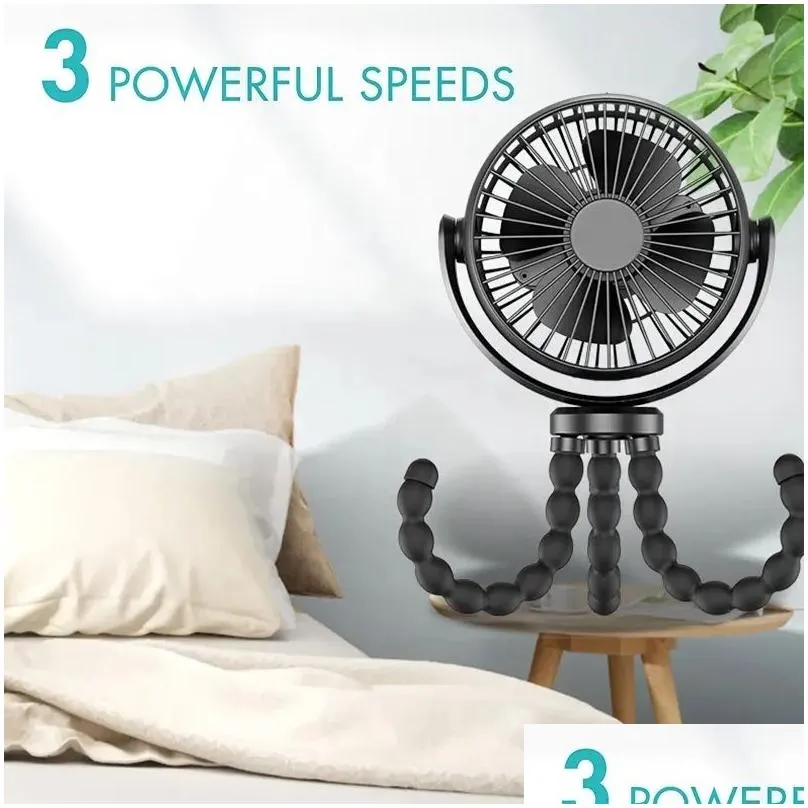 Handheld Fan with Flexible Tripod Clip on Mini Portable Type C Fan Rechargeable Battery Operated Cooling Fans for Bed, Car Seat, Travel,