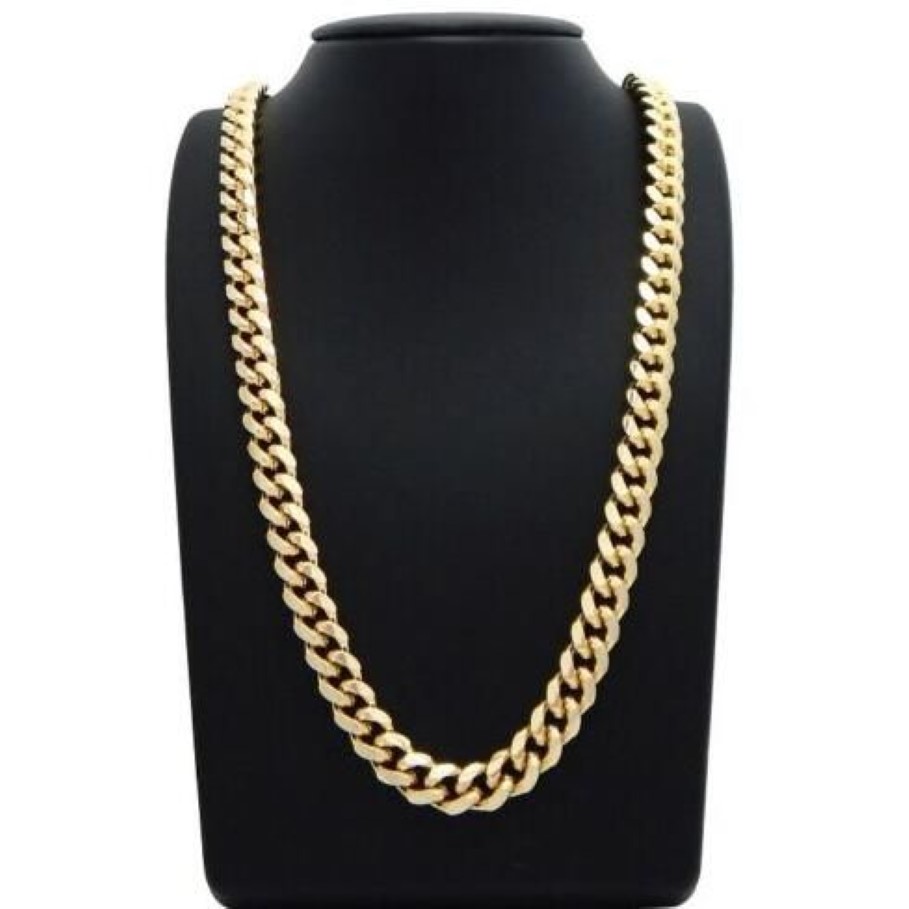 NIEUWE MIAMI CUBAN LINK CURB -kettingbox Lock 14k Gold PLATED 30 ketting289c