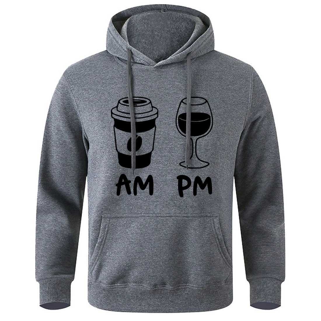 Sweat à capuche pour femmes Café soir Imprimé de vin pour hommes Hooded Fashion Quality Hoodies Street Oversize Pullsovers Automne Contrôle Mans Vêtements 240413