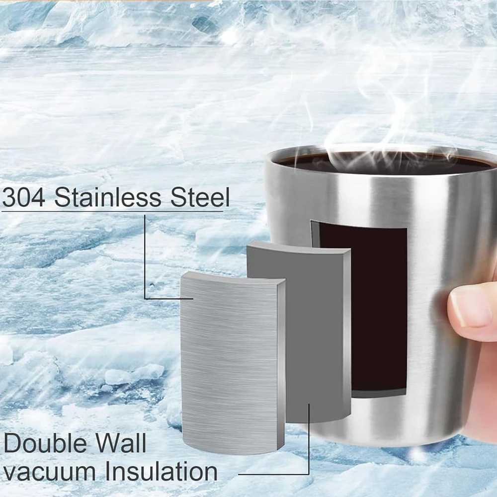 Mugs Stainless Steel304 Cup Outdoor Hiking Gear Stackable Cup Camping Cups Metal Cups Coffee Travel Cup Sets Portable Drink-ware 240417