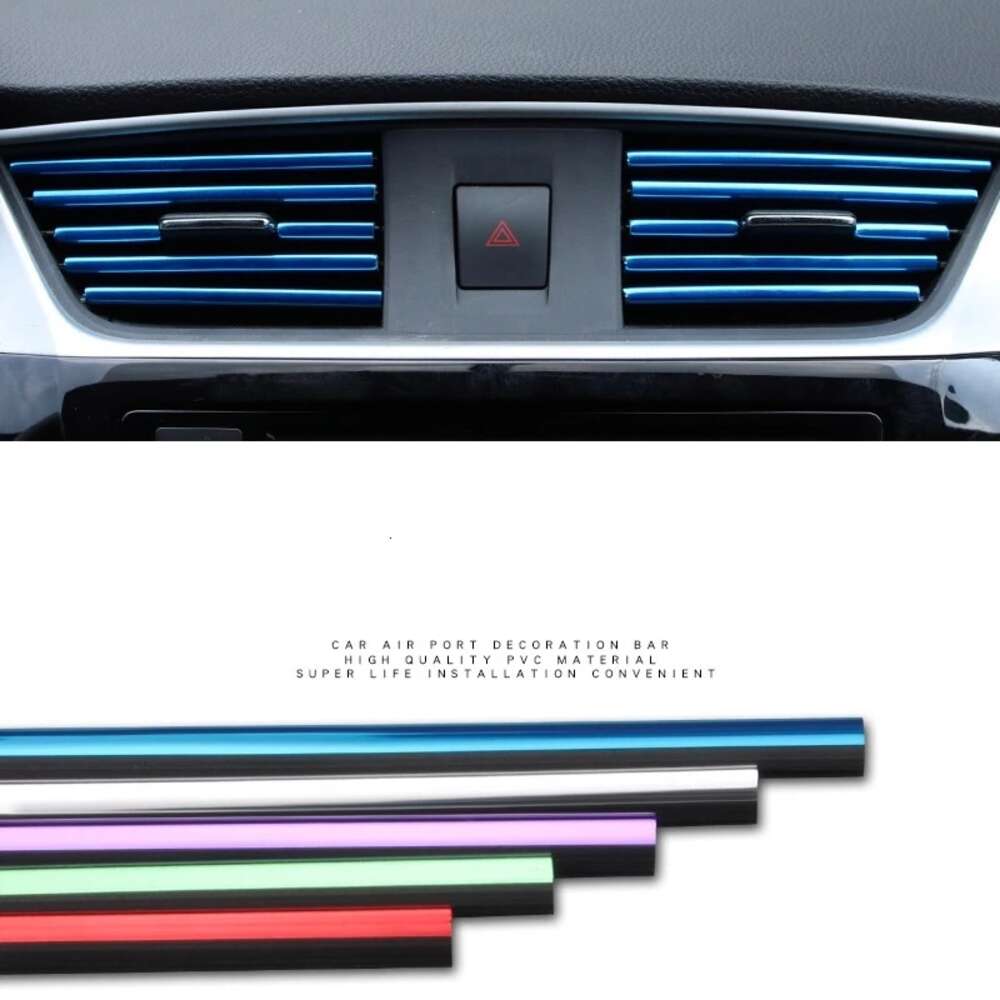 Nya 20st 20 cm Universal Car Air Conditioner Outlet Dekorativ form Gjutning Trim Strips Decor Auto Styling Accessories