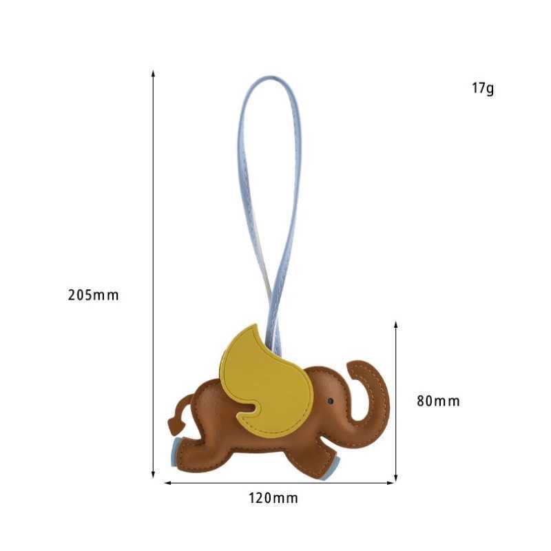 Klasynie Smycze 16 Kolory Latające skrzydła słonia Blaki Kobiety Pu skórzane wieszak Dekoracja do torby samochodowej Akcesoria Prezenty D240417
