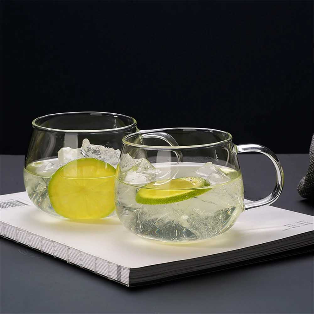 Tazze da 350 ml di lettera stampato trasparente vetro creativo da tè tè tazza tazza tazza grande capacità di grande capacità con utensili bevande 240417