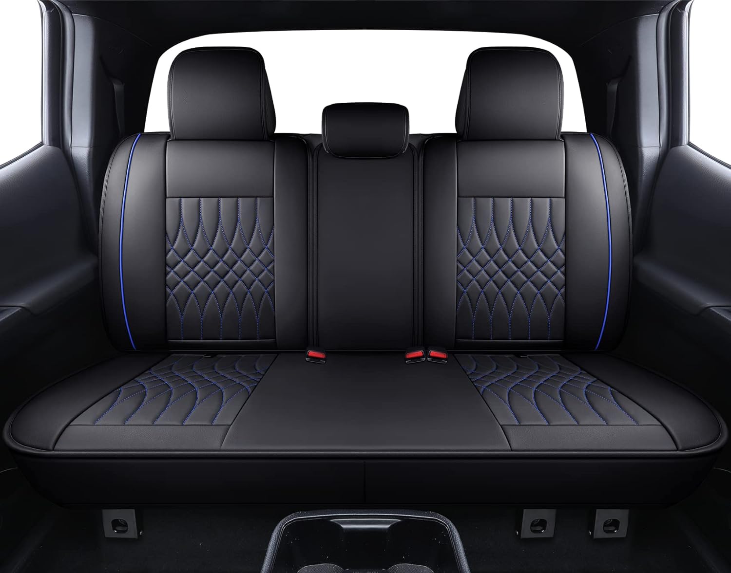 Couvertures de siège Ensemble complet en cuir étanche durable pour la camionnette ajusté pour Ford Ranger 2019to2024 Texture ondulée
