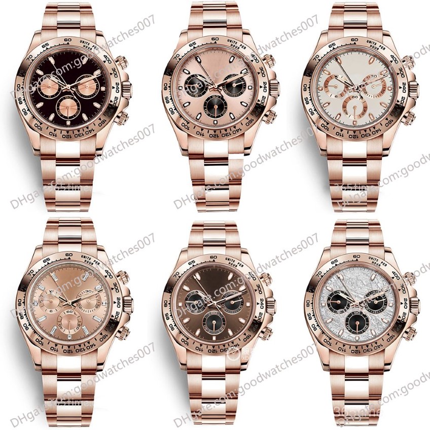 10 Style Men's Watches 116505 40mm Chocolate Dial 18k Rose Gold Rubber Strap No Chronograph 2813 Sports Automatic Mec230T