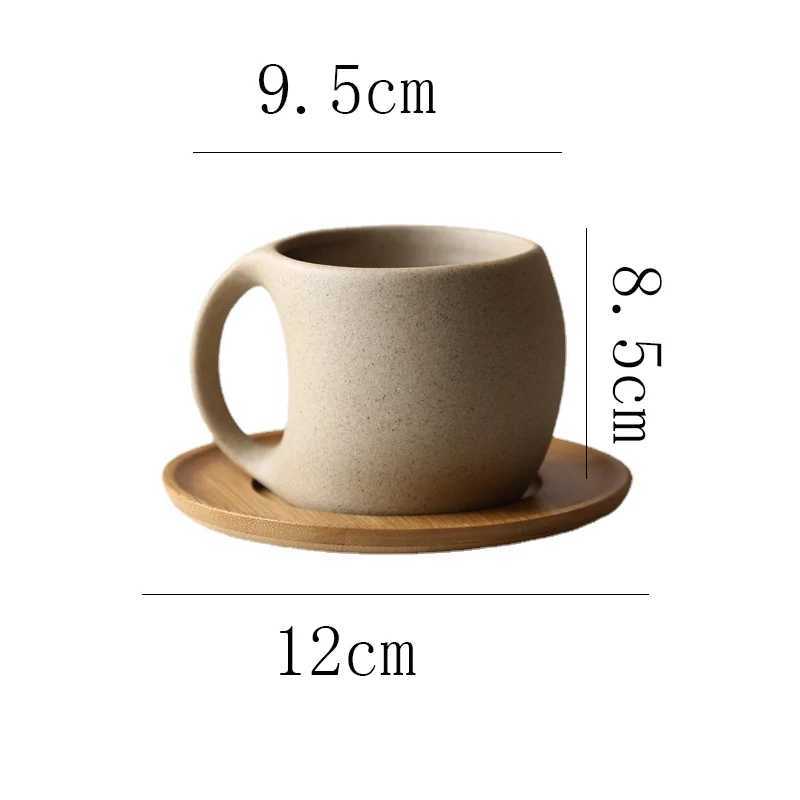 Tazze di tazze di caffè in ceramica e piattino semplici tazze d'acqua da 220 ml la colazione bereggiatura di avena tazza squisita tazza di tè pomeridiane di compleanno 240417