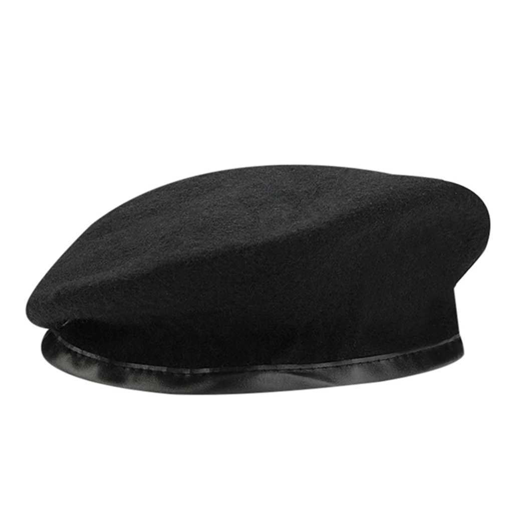 Berets OVTRB British Military Berets with Leather Sweatband Adjustable Mens Army Wool Beret Party Hat d240417
