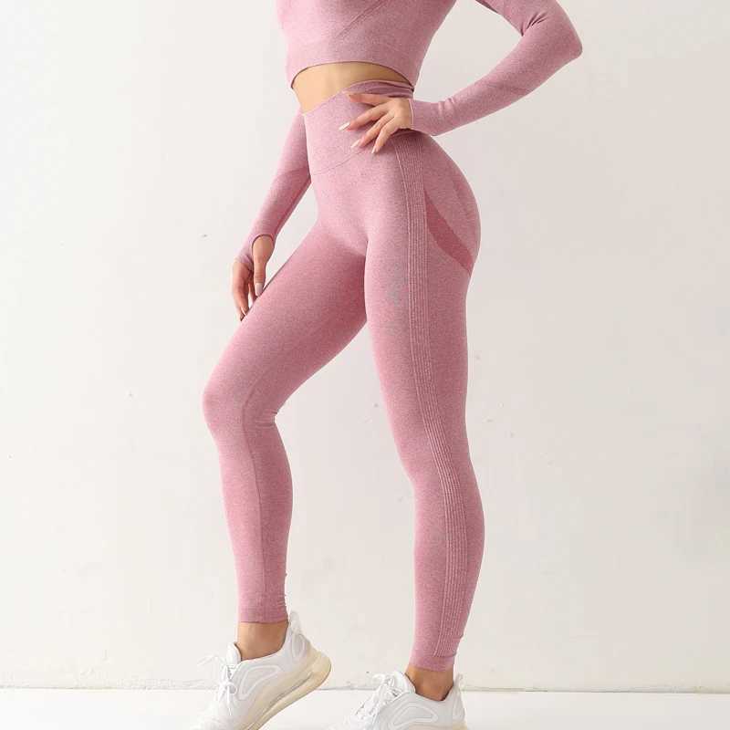 Calças ativas Mulheres esportem leggings sem costura cintura alta elástica ioga sólida leggings ginástica treinar calças de ginástica feminina acessórios de ginástica