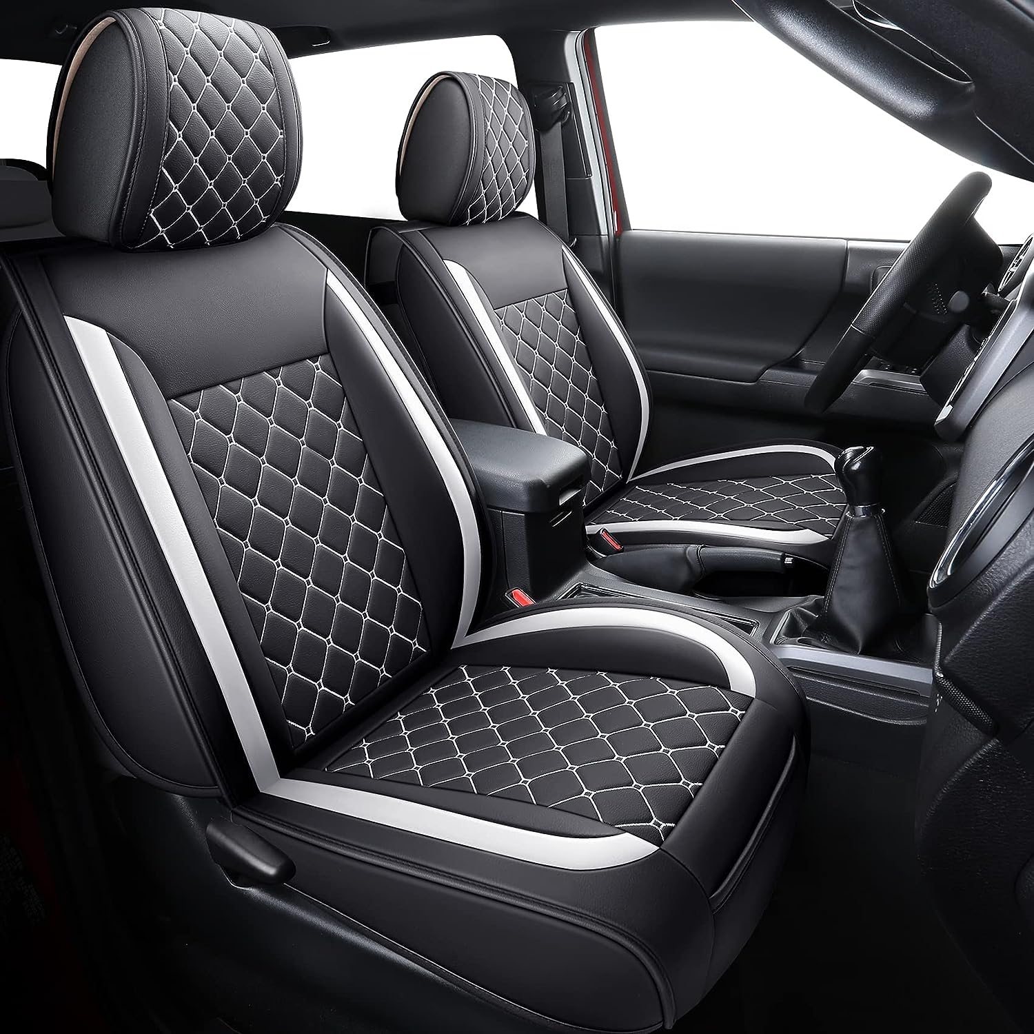 Capas de assento Conjunto completo de couro impermeável durável para picape Caminhão Fit para Nissan Titan 2017-2024 Padrão de diamante
