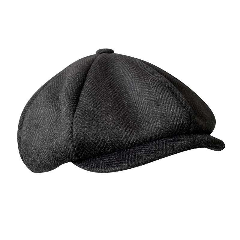 Berets Mens Cap 2021 New Mens Newsboy Hats vintage Herringbone octogone Cap Bérets Gatsby Flat Hat BLM73 D240417