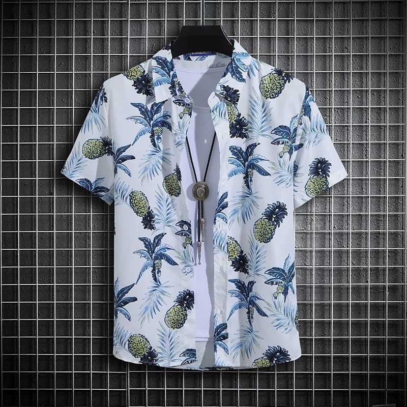 6qyd camisas casuales para hombres Haibinzoulu Summer Summer Camiseta estampada Ropa de playa delgada Polo de tortuga para hombres Top 240417