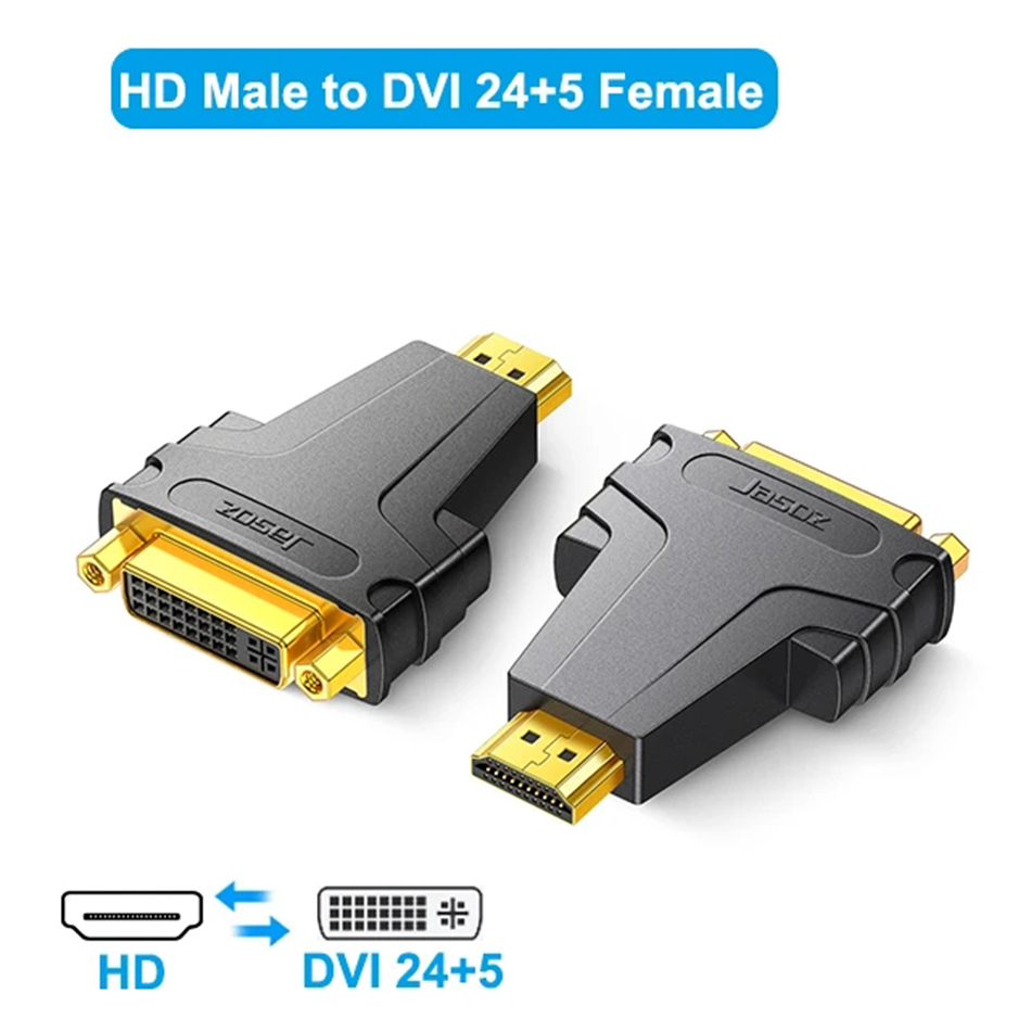 DVI إلى محول HD ثنائي الاتجاه HDTV إلى DVI-D 24+1 محول كبل الذكور لمراقبة مربع HDTV