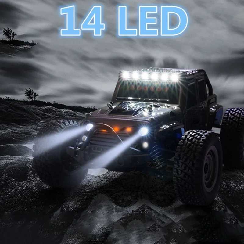 Diecast Model Cars Top 16103 RC CAR 2.4G Speed ​​Racer med LED 4WD 390 Motor Drift Remote Control Off Road Multicolor Truck Toys for Adults and Kids J240417