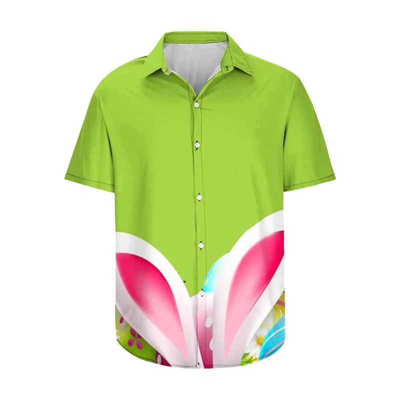 Chemises décontractées pour hommes hommes Femmes Pâques Hawaiian Shirt Happy Short Sleeve Cuban Collar bouton-bas Tops pour 240417
