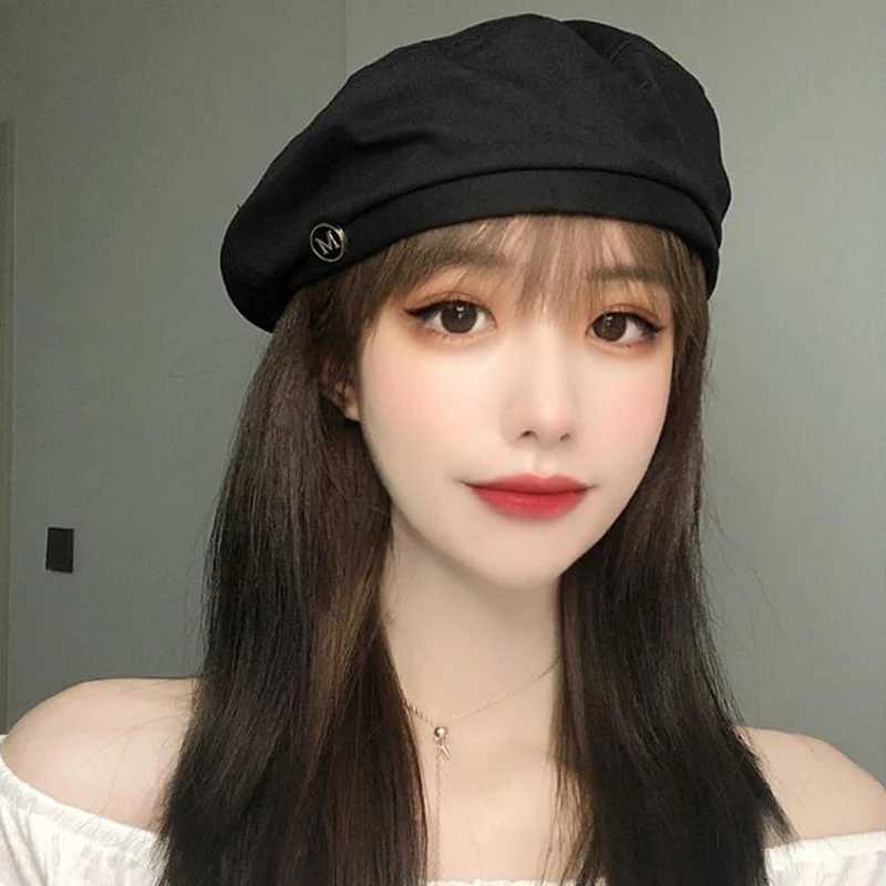 Berets Painter Hat Boina French Hat Beret Autumn winter Berets for Men Women Korean Female Girls Letter Embroidery Travel Beret Hat d240417