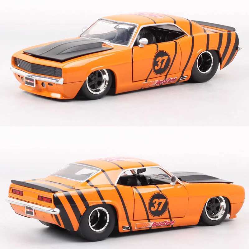 MODEAU DICAST CARS JADA 1 24 1969 Chevrolet Camaro Auto Zone 37 Muscle Sports Car Simulation High Simulation Diecast Automotive Metal Alloy Model Automotive Gift Ser J240417