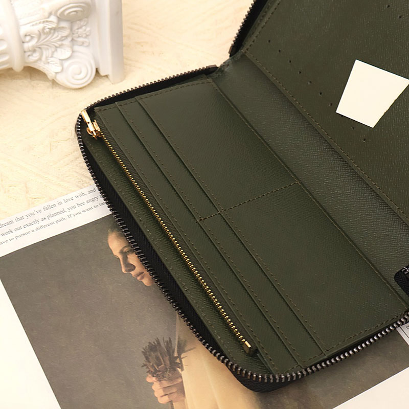 5A mens wallet designer card holder gold rivet canvas plaid cardholder luxury leather long wallet men classic pocket clutch bags with box designer purses wallet gift