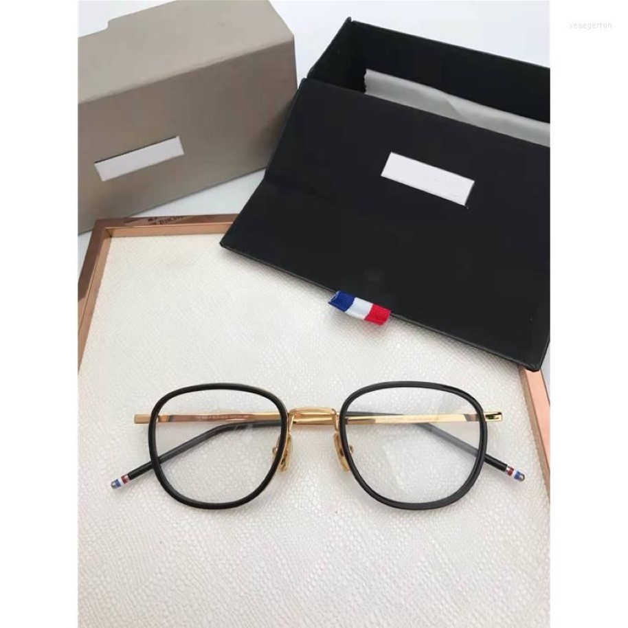 Sunglasses Frames Thom Brand Eyeglasses Alloy Acetate Glasses Frame Men Women Vintage Square Prescription TB906 Optical Eyewear My288H