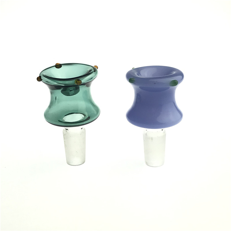 Glass Bong Bowl with 14mm Male Vase Style Thick Pyrex Colorful Flower Green Blue Smoking Water Pipe Glass Bowls