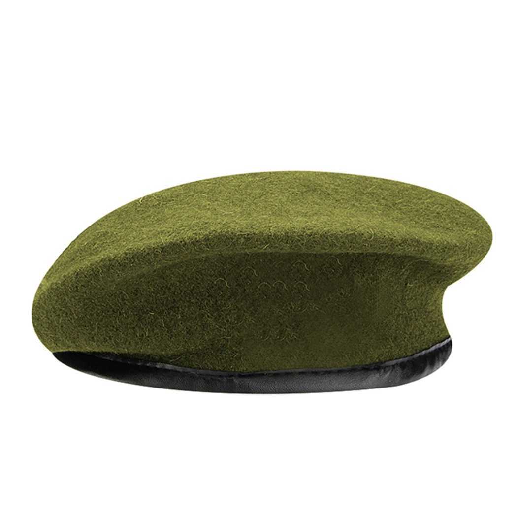 Berets OVTRB British Military Berets with Leather Sweatband Adjustable Mens Army Wool Beret Party Hat d240417