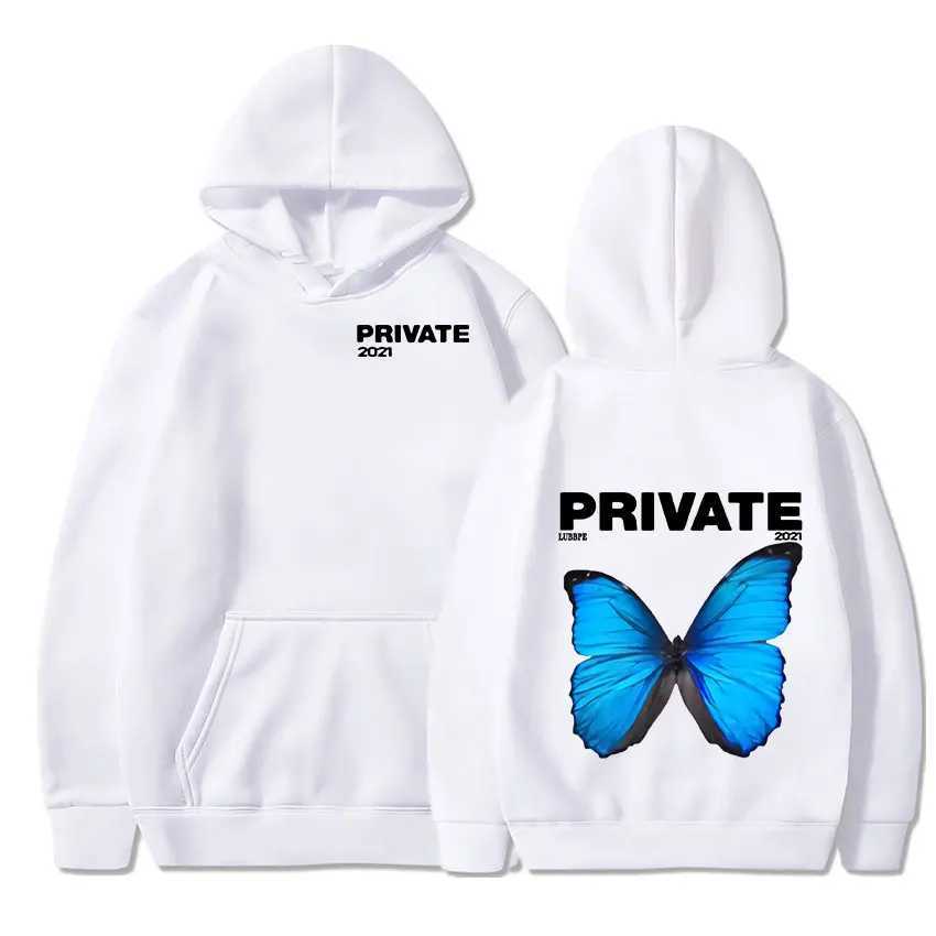 Damen Hoodies Private Butterfly Explosion Print Hoodies Sweatshirt Winter übergroß