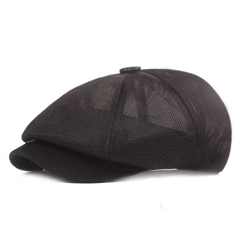 OMHX Bérets 2021 Mesh Breathable Octogonal Hat CHAPLE All-Match Newsboy pour hommes et femmes sorties Sunshade Beret Boina Painter Painter Hat Forward Hat D24417