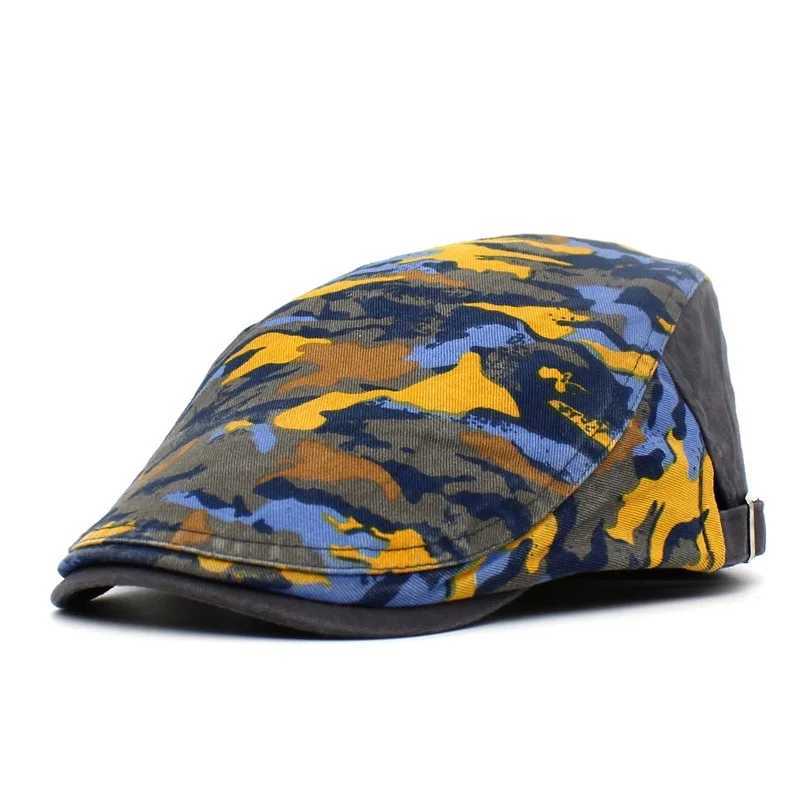 Beretti Primavera estate mimetica mimetica Capsboy Caps Men Cotton piatto a punta di donne Cappelli da berretto da berretto 14 D24417