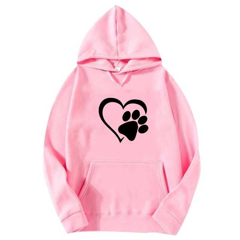 Felpa con cappuccio da donna con cappucci cani e cappuccio a forma di cuore con cappuccio cani da cuore con cappuccio a maniche lunghe casual con cappuccio autunno inverno plover plus size 240413