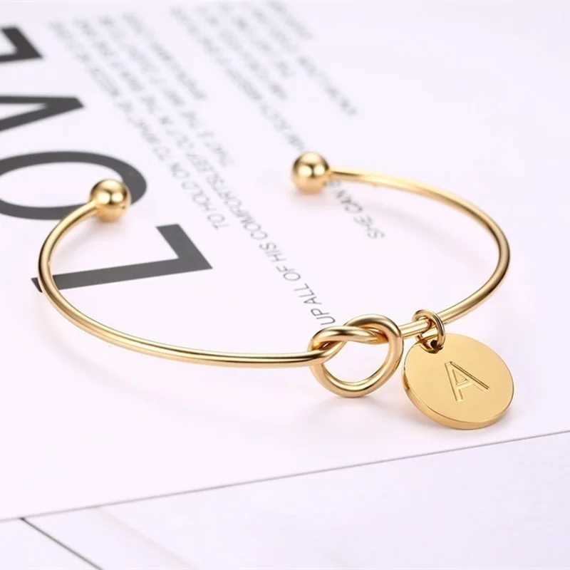 Bangle baopon trendy initiële munt charme bangle voor vrouwen minnaar