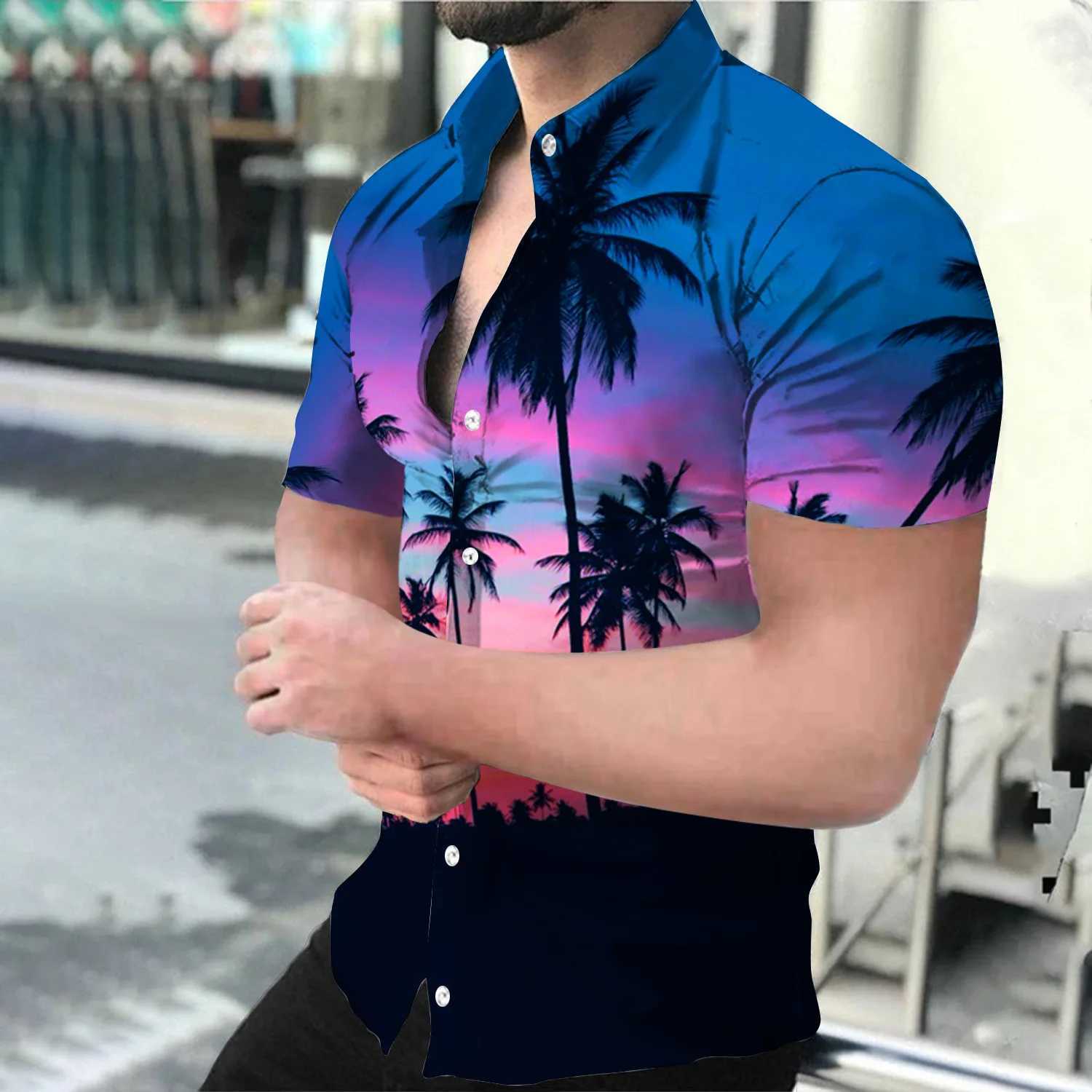 Chemises décontractées pour hommes coco arbre homme femme vocation hawaïenne Blouses Halloween Shirt Cuba Camisas Vêtements Tropic 240417