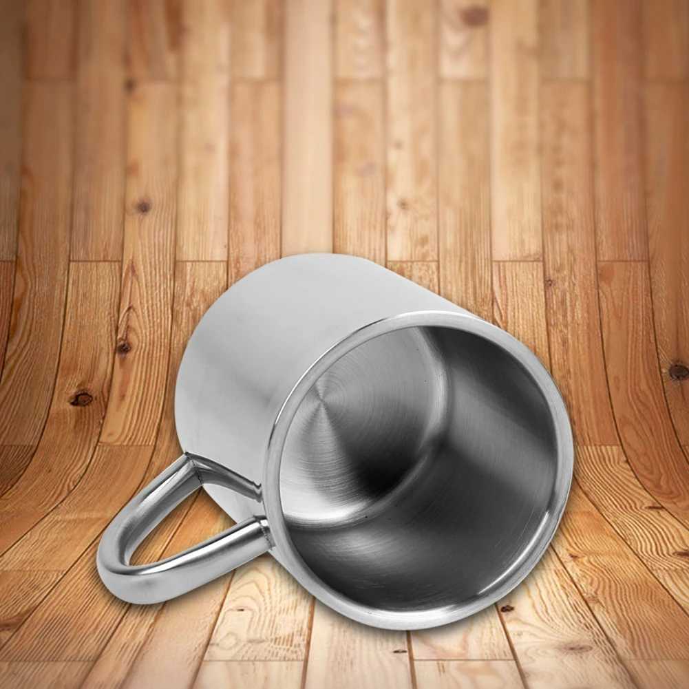 Tazas Doble pared de café Paza de café con escalado aislado Copa de bebida inoxidable portátil bebida pulido de acero Jugo de té de cerveza 220 ml 240417