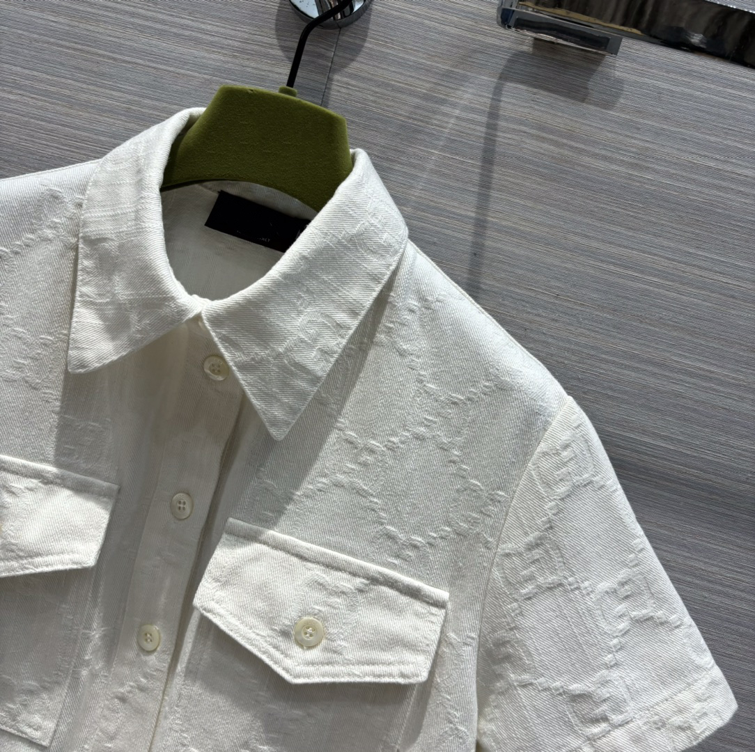 봄과 여름 새로운 도착 더블 g 오래된 꽃 Jacquard White Denim 드레스 원본 품질