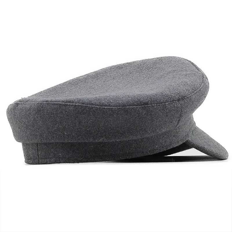 Beretten klassieke zwarte hoogwaardige militaire hoed voor vrouwen lente herfst winterhoeden vilt cap winter dames zwarte hoed wollen baret cap d24417