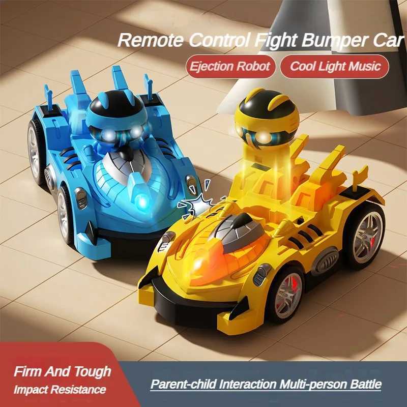 Diecast Model Cars Remote Control Bumper Car Colorful Fun Robot Interaktion Drift Battle Kart Collision Spray Toy J240417