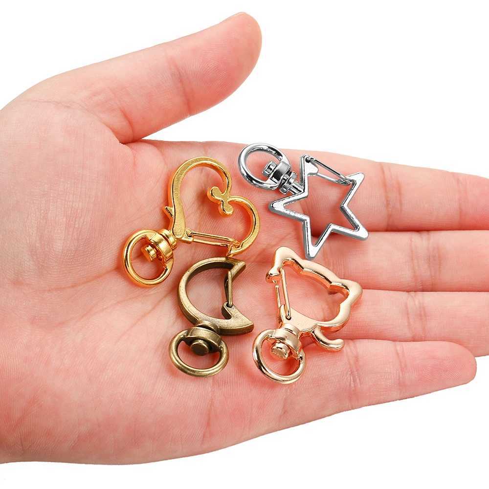 Keychains Lanyards Cat Heart Snap Hook Trigger Clips Buckles for Keychain Lobster Clasp Hooks for Key Ring Clasp Jewelry Accessories d240417