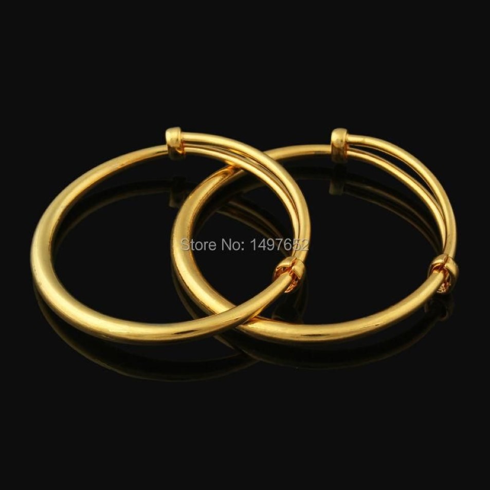 Bangle Fashion Dubai Gold Baby Jewelry for Boys Girls18k Couleur éthiopien Africain Kids Bangles Bracelet229h