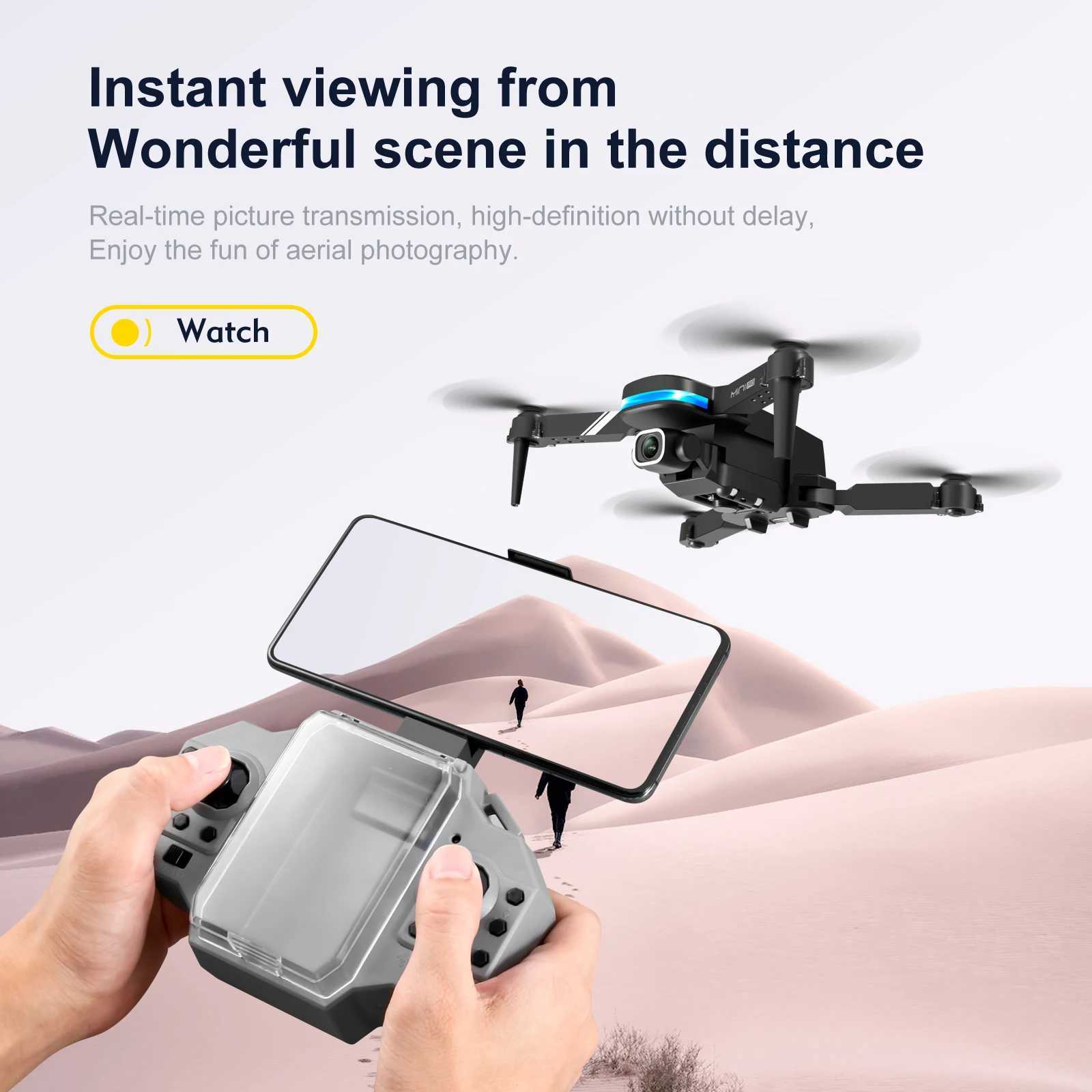 Drones Mini Pocket Drone 4K HD Double appareil photo WiFi FPV Photographie aérienne pliable RC Quadcopter App Contrôle Téléphone Contrôle Fli Aircraft à 360 degrés 24416