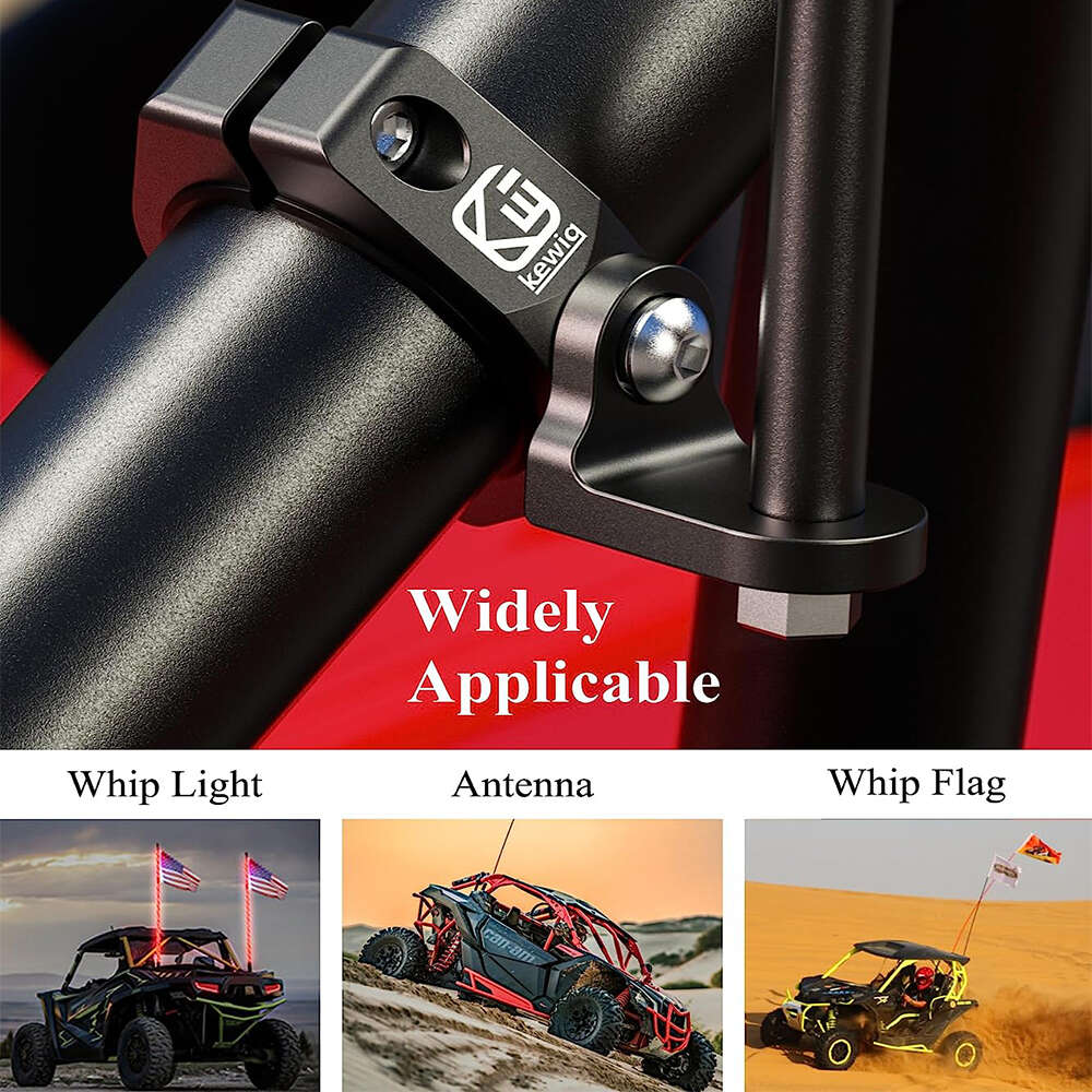 GPS GPS Aluminium Alloy UTV Whip Flag Mount Solid Heavy Duty Clamp 360° Adjustable Light Bar Mounts Bracket for Roll Cage GPS GPS