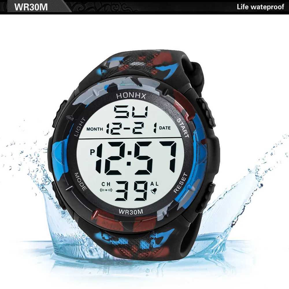 Wristwatches MenS Watch Multifunctional Display Electronic Wristwatch Fashion Analog Digital Military Sport Led Life Waterproof Wrist d240417